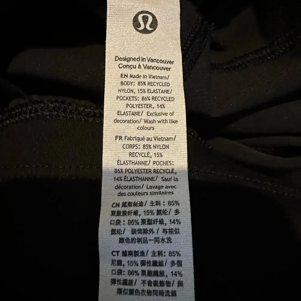 Lulemon black size 4 activewear sport running license to train high rise shorts
